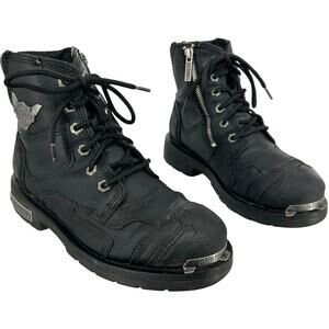 Harley Davidson STEALTH Leather Combat Riding Motorcycle Boots 81641 Women's 9.5